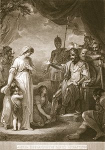 Alfred befreit die Familie von Hastings, Illustration aus David Humes The History of England, veröffentlicht von R. Bowyer, London, 1812