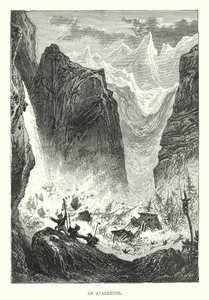 Eine Lawine (Gravur) von English School
