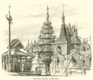 Ein Idoltempel in Birma von English School