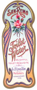 Ein Jugendstil-Parfümetikett für "San Remo Toilettenwasser", ca. 1900 von English School