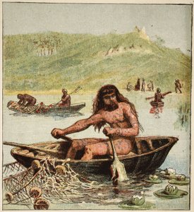 Alter Brite in seinem Boot, veröffentlicht 1890 von English School