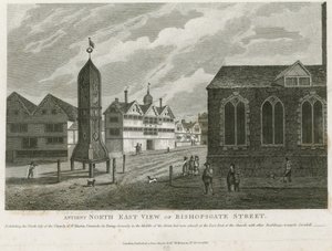 Alte Nordostansicht der Bishopsgate Street von English School
