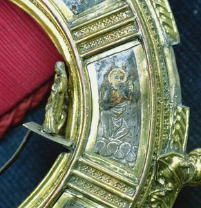 Engel, der die Trompete spielt, Detail vom Krummstab von William of Wykeham (ca. 1320-1404)