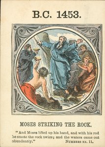 Moses schlägt den Felsen von English School