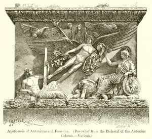 Apotheose von Antoninus und Faustina (Basrelief vom Sockel der Antoninischen Säule. Vatikan) von English School