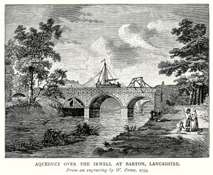 Aquädukt über den Irwell bei Barton, Lancashire (Gravur) von English School