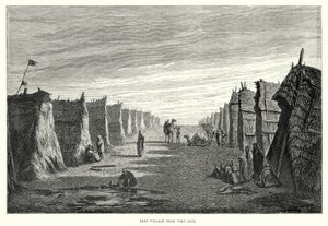 Arabisches Dorf in der Nähe von Port Said (Gravur)