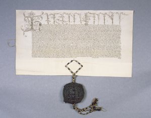 Urkunde 11980: Urkunde über die Schenkung von König Heinrich VI. an das New College Oxford der Güter von Newton Longville, 1441 von English School