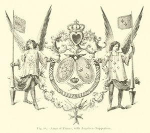 Wappen von Frankreich, mit Engeln als Unterstützer