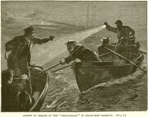 Verhaftung von Seeleuten der Shenandoah im Hafen von Melbourne von English School
