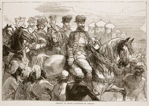 Ankunft von Major Lawrence in Coilady, Illustration aus Cassells Illustrierter Geschichte Indiens von James Grant, veröffentlicht 1879