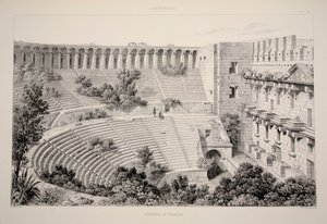 Aspendu - Innenraum des Theaters, veröffentlicht 1863 von English School