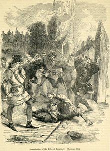 Ermordung des Herzogs von Burgund, aus Cassells "Illustrierte Geschichte Englands" von English School