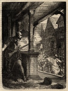 Ermordung des Regenten Murray (James Stewart Moray) - James Stewart Moray (ca. 1531-70), Regent von Schottland für König James VI - Gravur aus „Geschichte Englands“ von Cassell Petter & Galpin von English School