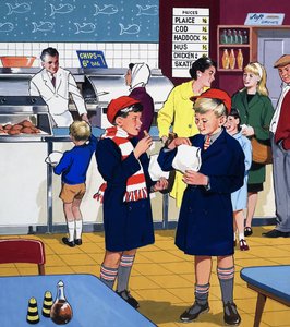 Im Fish & Chips Laden von English School