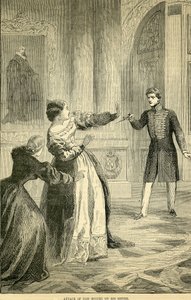 Angriff von Don Miguel auf seine Schwester, aus Cassells Illustrated History of England, 1857-1858 von English School