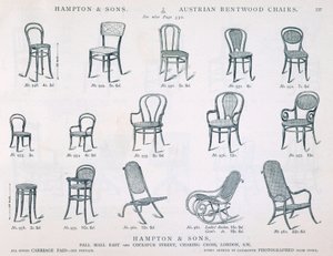 Österreichische Bugholzstühle aus dem Hampton and Sons Möbelkatalog, 1902