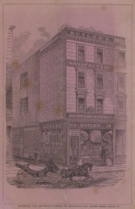 Rückseite von G Butlers Illustriertem Katalog der Musikinstrumente von English School