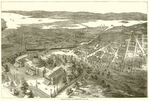 Ballonansicht von Washington, Mai 1861 von English School
