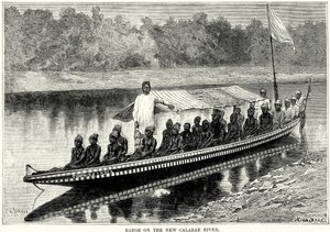 Barke auf dem New Calabar River