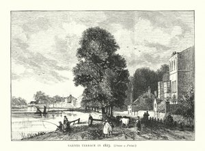 Barnes Terrasse im Jahr 1823 von English School