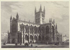 Bath Abbey Kirche (Gravur) von English School