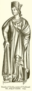 Beatrix von Schwaben, Königin von Ferdinand III., König von Kastilien. 1234 von English School