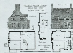Bedford Park Estate, Turnham Green, aus The Building News, 1879