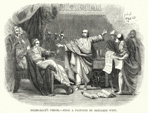 Belshazzars Vision, nach einem Gemälde von Benjamin West (Stich) von English School