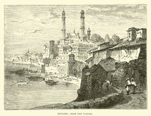 Benares, vom Ganges aus von English School