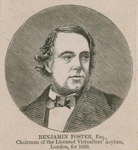 Benjamin Foster, Vorsitzender des Licensed Victuallers Asylum, London, 1859 von English School