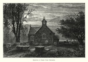 Bettws y Coed Alte Kirche (Gravur) von English School
