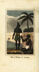 Bijogos Mann und Frau von Cazegut (Bissagos-Inseln, Guinea-Bissau, Westafrika) von English School