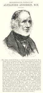 Biografische Notiz von Alexander Anderson, MD (Gravur)