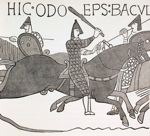 Bischof Eudes hält seinen Amtsstab in der Schlacht von Hastings, ca. 1880 von English School