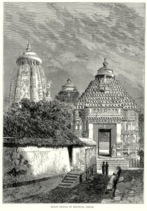 Schwarze Pagode in Kanarak, Orissa (Gravur) von English School