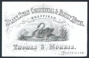 Black Swan Commercial & Family Hotel, Sheffield, Visitenkarte