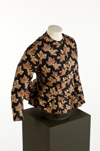 Schwarzes Mieder mit goldenem Ahornblattmuster, ca. 1860-70