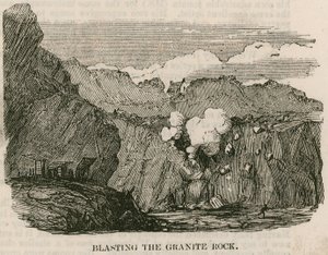 Sprengen des Granitfelsens, Rubislaw, Aberdeen von English School