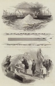 Sprengung der Whiting Shoal bei Limehouse Reach (Stich) von English School