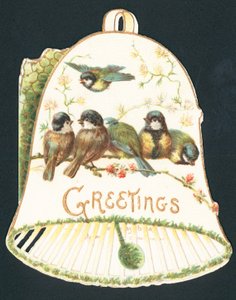 Blaumeisen und Glocke, Weihnachtskarte