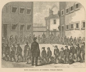 Jungen beim Sport im Tothill Fields Prison