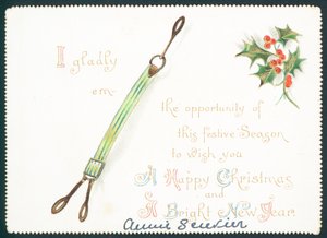Hosenträger, Weihnachtskarte von English School