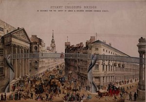 Brücke über die Straße am Mansion House, ca. 1862