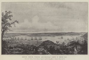 Britische, französische, türkische und ägyptische Flotten in der Beicos-Bucht