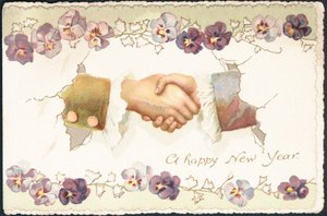 Britische Neujahrskarte von English School