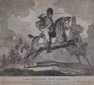 Britische Soldaten von Lord Sheffields 22. Leichten Dragonern von English School