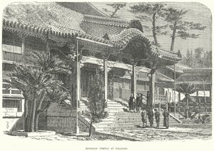 Buddhistischer Tempel in Nagasaki (Gravur) von English School