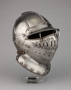 Burgonet mit fallendem Buffe, möglicherweise von einer Rüstung von William Herbert, 1. Earl of Pembroke, ca. 1550
