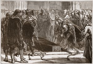 Beerdigung von Luther in der Schlosskirche, Wittenberg, Illustration aus The History of Protestantism von James Aitken Wylie, veröffentlicht 1878
